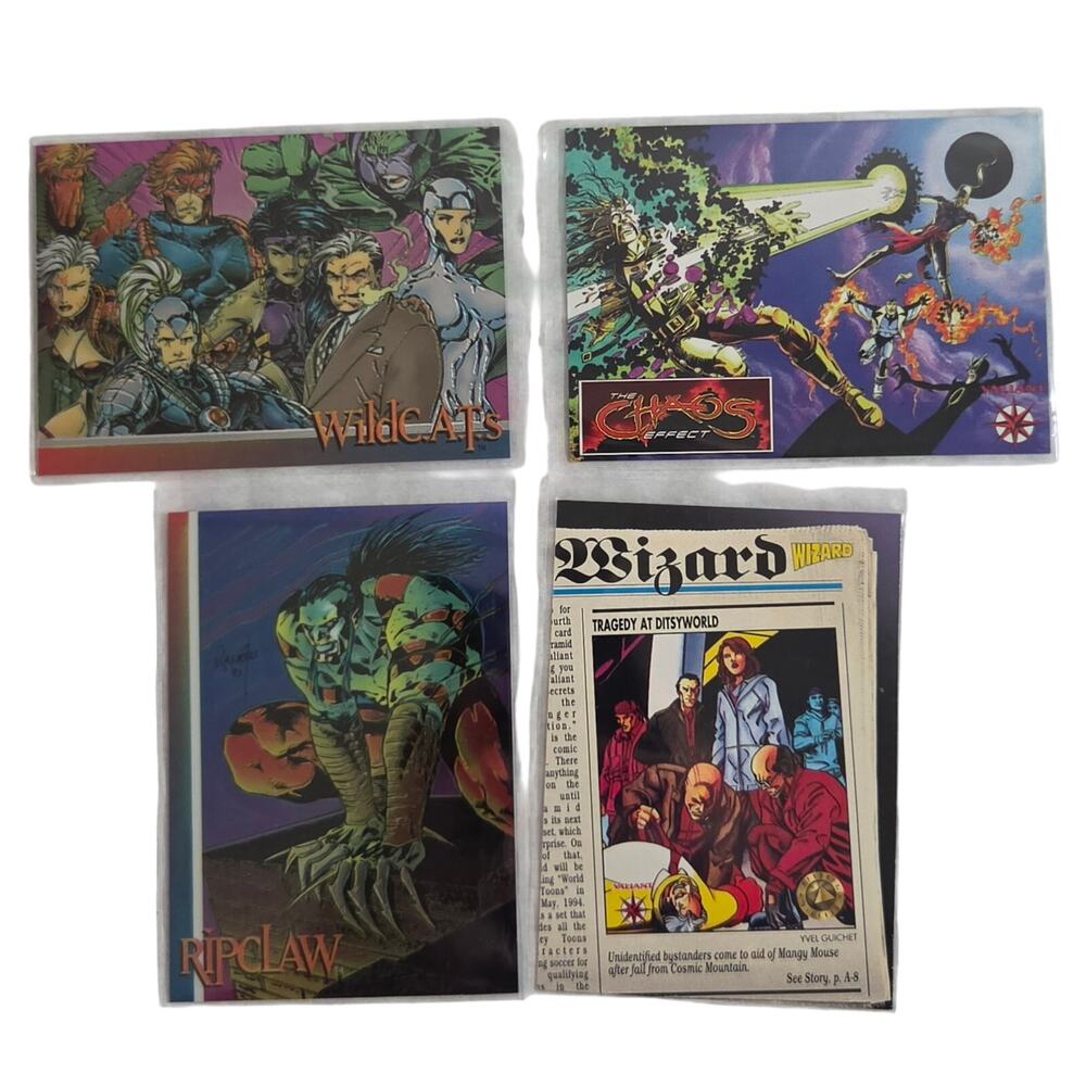 Wizard Magazine Promo Trading Cards Lot Of 4 1990s NM